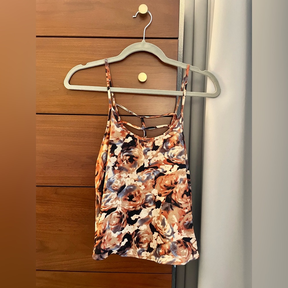 Soprano Floral Rose patterned Spaghetti Strap Tank Top